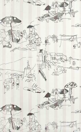 Beach Toile Wallpaper The Art Of