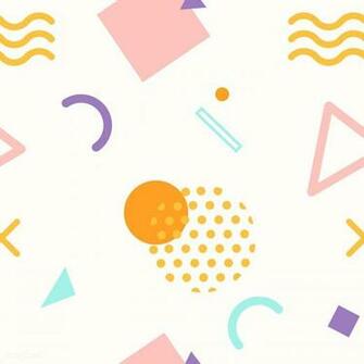 Colorful Geometric Memphis Style Background Image By