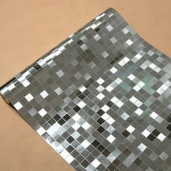 Mosaic Wallpaper Papel De Parede Waterproof Plaid Bathroom