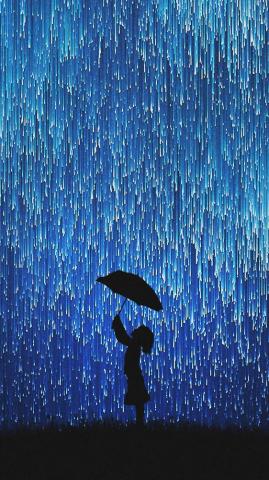 Raining Stars Silhouette Digital Art 4k Wallpaper