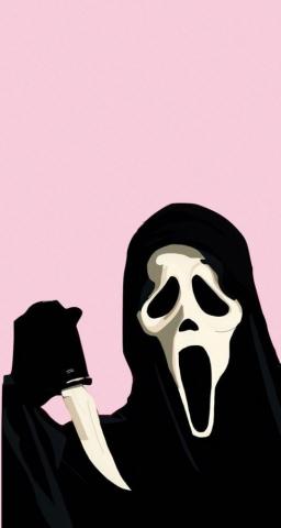Ghostface Pink Scream Lockscreen In Edgy Wallpaper