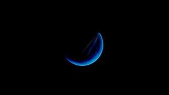 Wallpaper Moon Light Blue Black Full HD 1080p