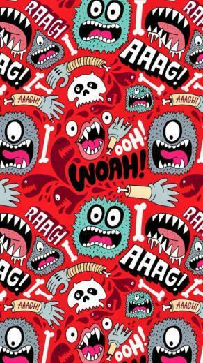 Cute Monster Pattern Wallpaper iPhone