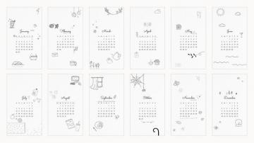 Cute Monthly Calendar Template Vector Rawpixel