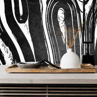 Black Line Art Wallpaper Aesthetic Abstract Face