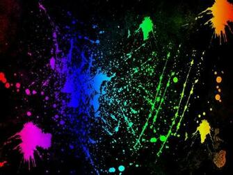 Neon Colors Rock Image Splatter HD Wallpaper And