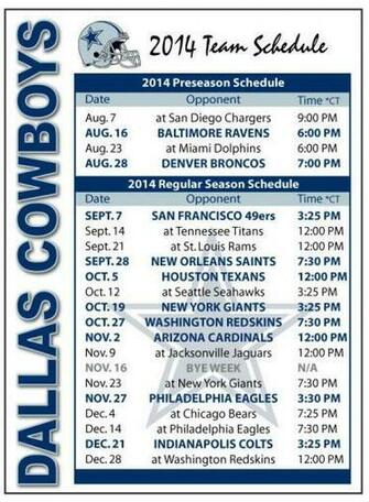 Dallas Cowboys Schedule