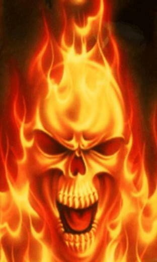 Android Phones Wallpaper Skull In Fire