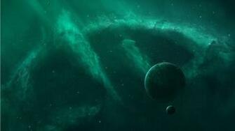 Green Nebula Planets Wallpaper