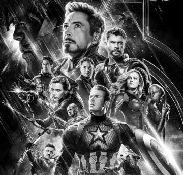 Avengers Endgame Black And White Picture Wall Marvel Superhero