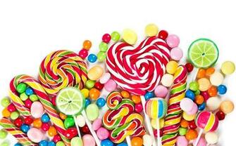 Desktop Wallpaper Candy Lollipop Food Many Sweets White Background
