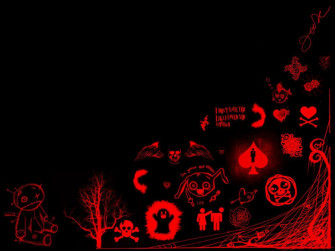 Black And Red Emo Background Skulls Wallpaper