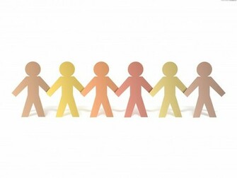 Chrome Metal Chain People Discussing Psd Template Group Of