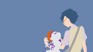 Joe And Gomamon From Digimon Minimalist Wallpaper