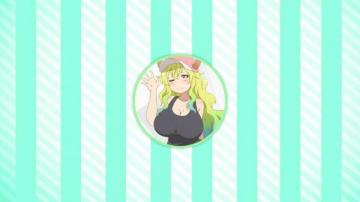 Miss Kobayashis Dragon Maid Lines Cyan Circle