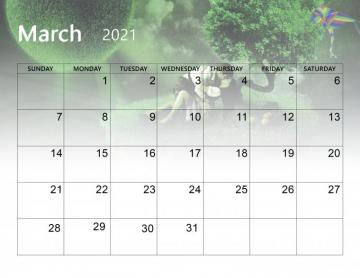 Cute March Calendar Desktop Wallpaper Printable