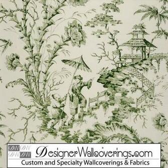 Asian Pagoda Toile Wallpaper Pal Designer Wallcoverings