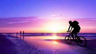 Tropical Beach Sunset Romantic Wallpaper HD Desktop