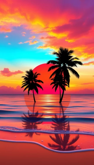 Palm Tree Sunset Wallpaper