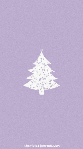 Hand Drawn Purple Christmas Tree iPhone Wallpaper