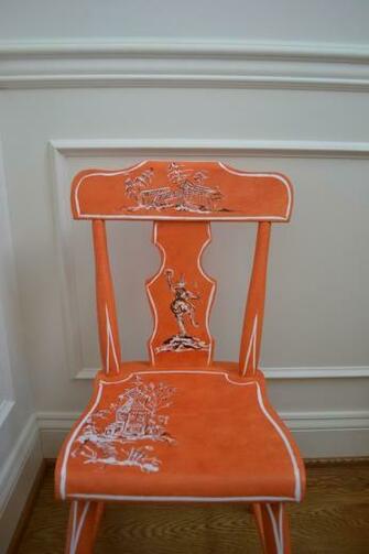 Meredith Scott Orange Chinoiserie Child S Chair