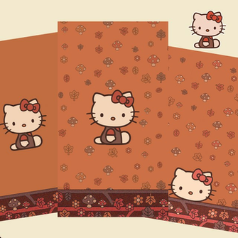Love Pink Fall Brown Hello Kitty Wallpaper