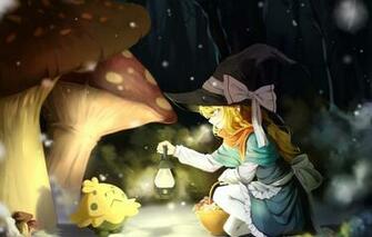Wallpaper Forest Snow Night Mushrooms Meeting Mushroom Scarf