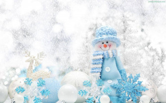Cute Snow Blue Wallpaper