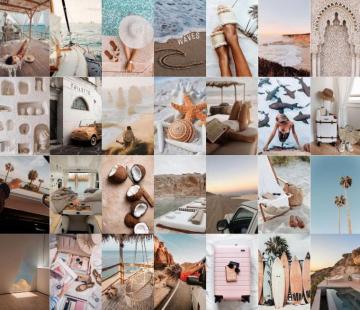 Travel Aesthetic Wall Collage Kit Digital Pcs