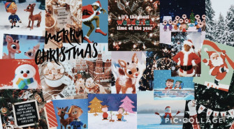 Aesthetic Christmas Collage Desktop Wallpaper