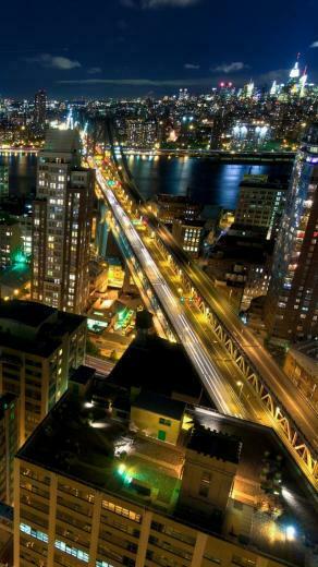 New York By Night iPhone 5s Wallpaper