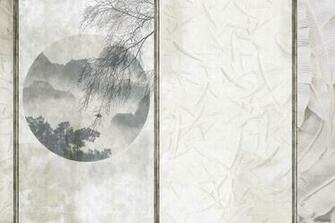 Wallpaper With Floral Pattern Washi Fusuma Collection By Glamora