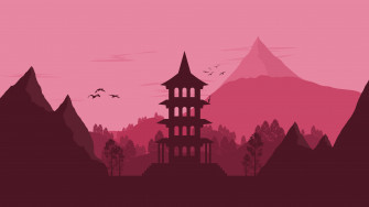 Japan Landscape Vector Minimalist 4k Wallpaper HD Artist Image