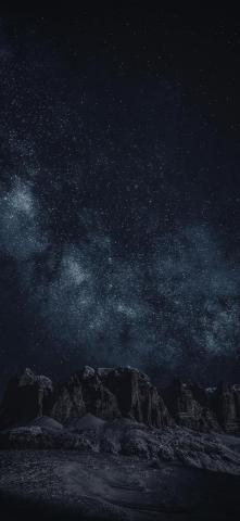 Black Rock Formation During Night Time iPhone X Wallpaper
