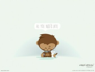 Cute Cartoon Monkey Wallpaper