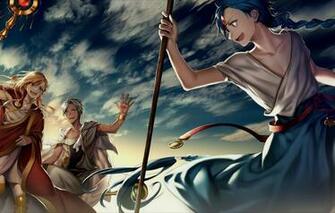 Wallpaper The Sky Anime Art Guys Magi Labyrinth Of Magic