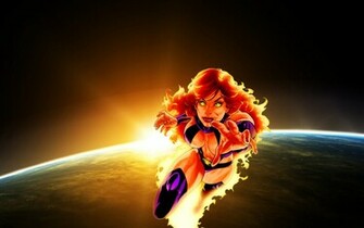 Starfire Chasing In Dawn By Karolustemplare