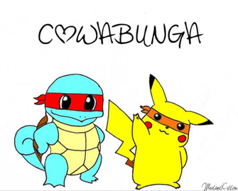 Teenage Mutant Ninja Pikachu And Squirtle By Littlekittycatx On