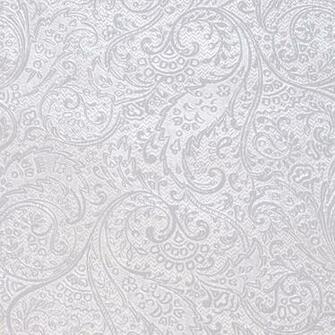 Home White Silver Paisley Foil Roll Wrap