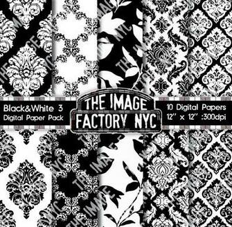 Black And White Damask Wallpaper Border