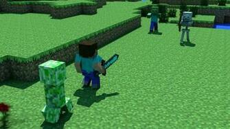 Minecraft Render Cinema 4d Swords Wallpaper Games