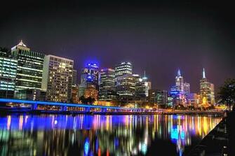 Melbourne Australia City Reflection F Wallpaper Background