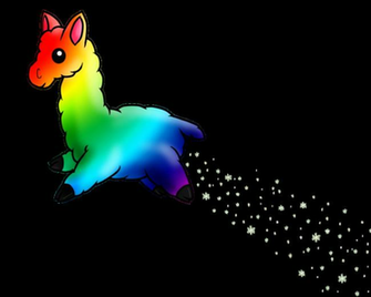 dancing rainbow llama
