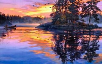 Landscape Scenery Painting Wallpaper