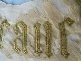 On Silk Moire Damaged See My Pictures Background Solide White Linen