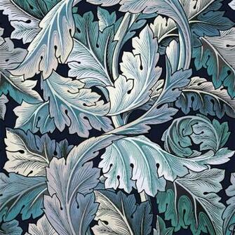 Acanthus Wallpaper Aegean Blue Midnight