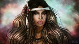 Fantasy Warrior Woman With Face Paint HD Wallpaper Background