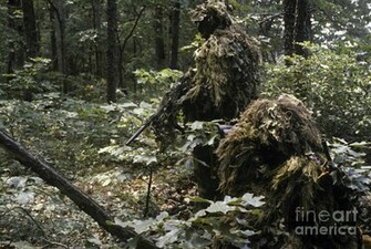 Marine Sniper Team Wearing Camouflage By Stocktrek Image
