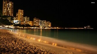 Waikiki Beach At Night Wallpaper
