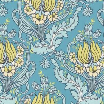 Graham And Brown Amy Butler Wallpaper Temple Tulips Ocean Swatch